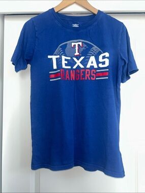 MLB Texas Rangers Royal Blue Graphic Tee with Red & White Accents